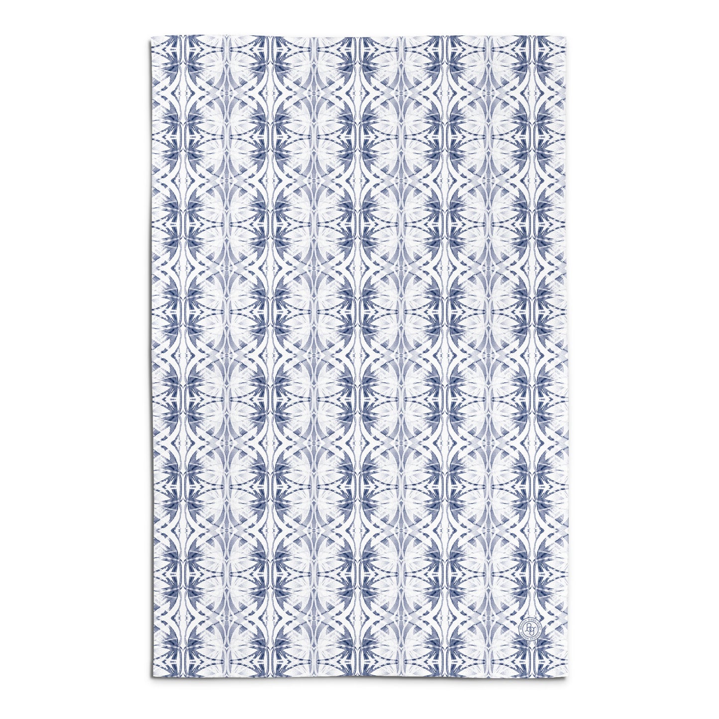Flour sack tea towel featuring a light blue abstract pattern