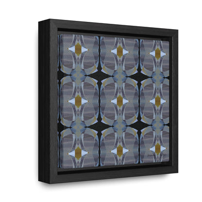 Mini stretch canvas featuring an abstract gray pattern in a black fraome