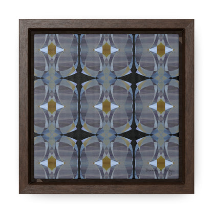 Mini stretch canvas featuring an abstract gray pattern in a brown fraome
