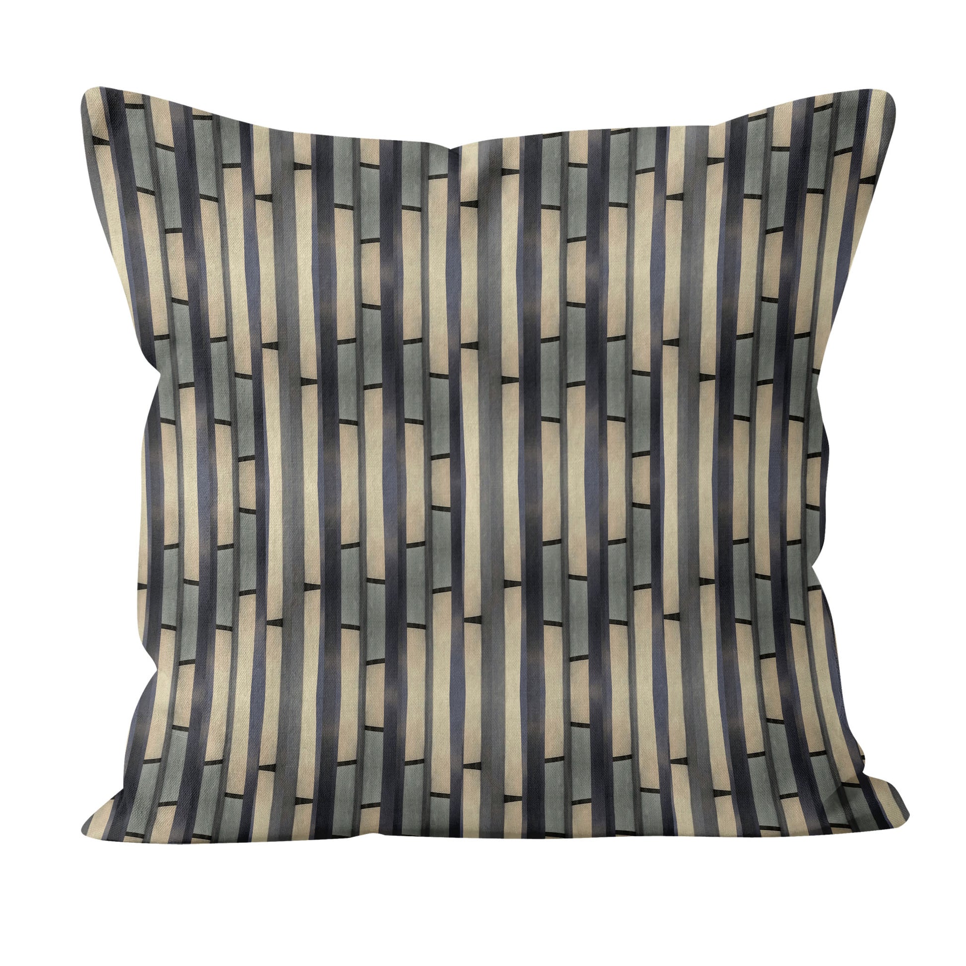 Abstract striped pillow on a white background