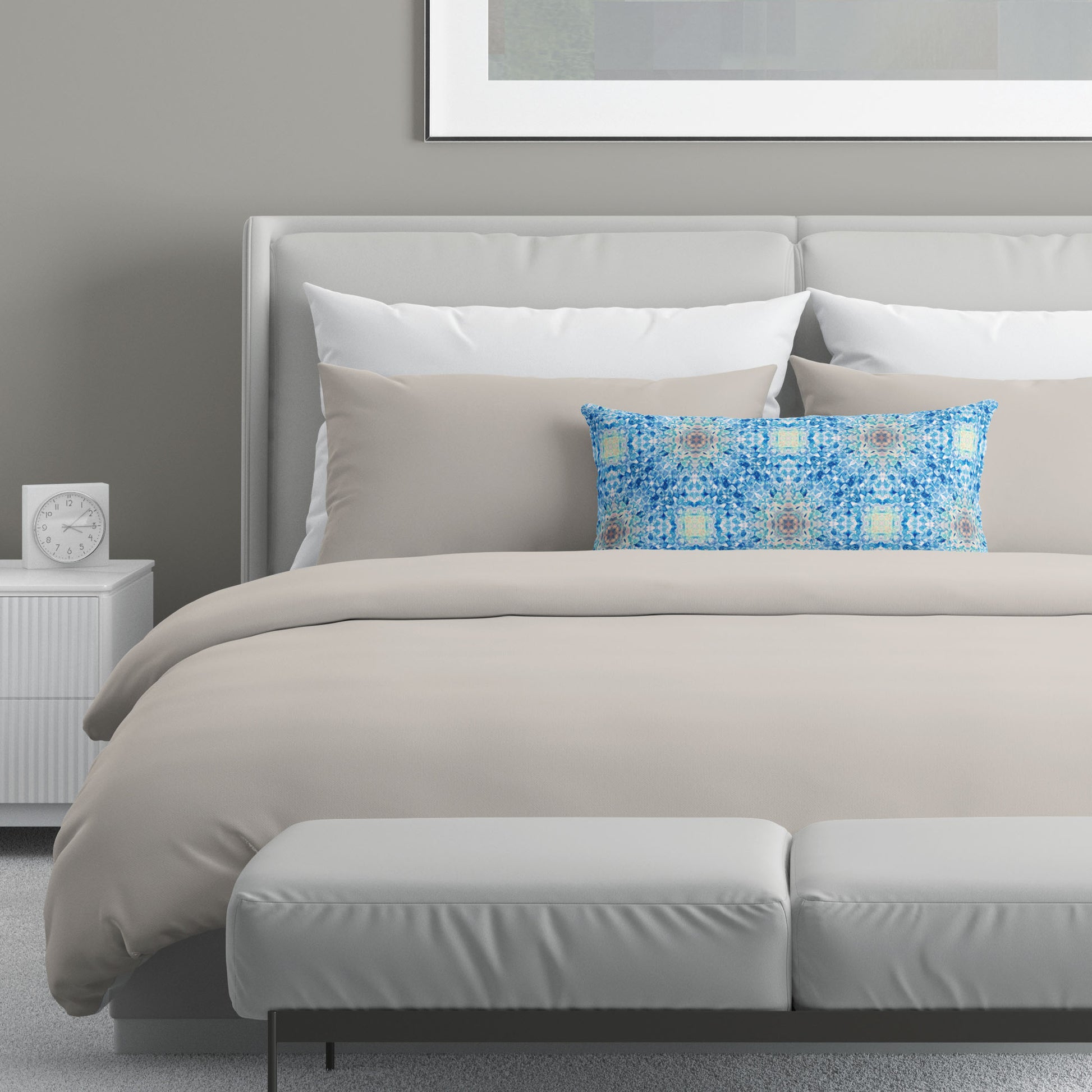 Neutral Grey Mosaic Throw Pillow Neutral Grey Mosaic Throw Pillow