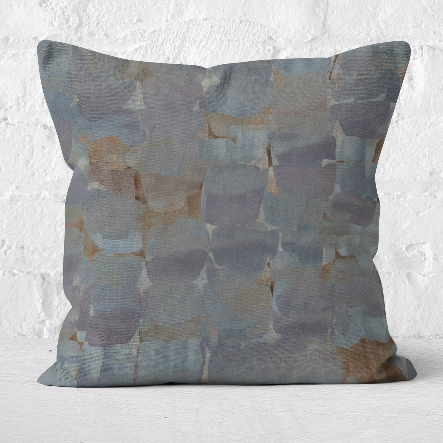 SAMPLE - 18x18 River Rocks Gray Cotton Canvas Pillow Cover