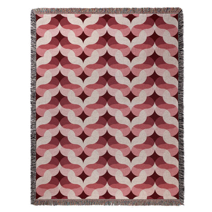 Venice in Red Woven Cotton Throw Blanket