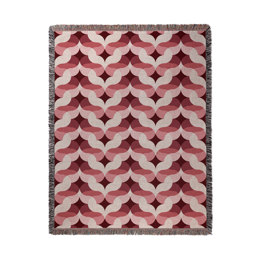 Venice in Red Woven Cotton Throw Blanket
