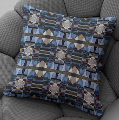 Trombones in Blue Throw Pillow